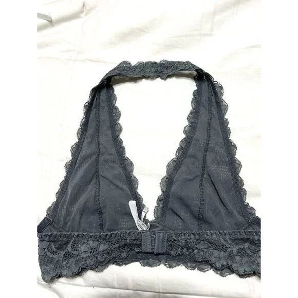 Free People Intimately Gray Lace Halter Bra Size XS - Picture 3 of 7